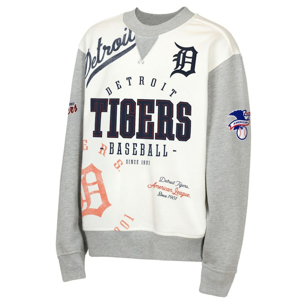 Detroit Tigers Outerstuff Youth Big League Power Hit Fleece Sweatshirt - Cream/Gray - MLB Online