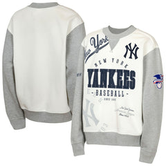 New York Yankees Outerstuff Youth Big League Power Hit Fleece Sweatshirt - Cream/Gray - MLB Discount