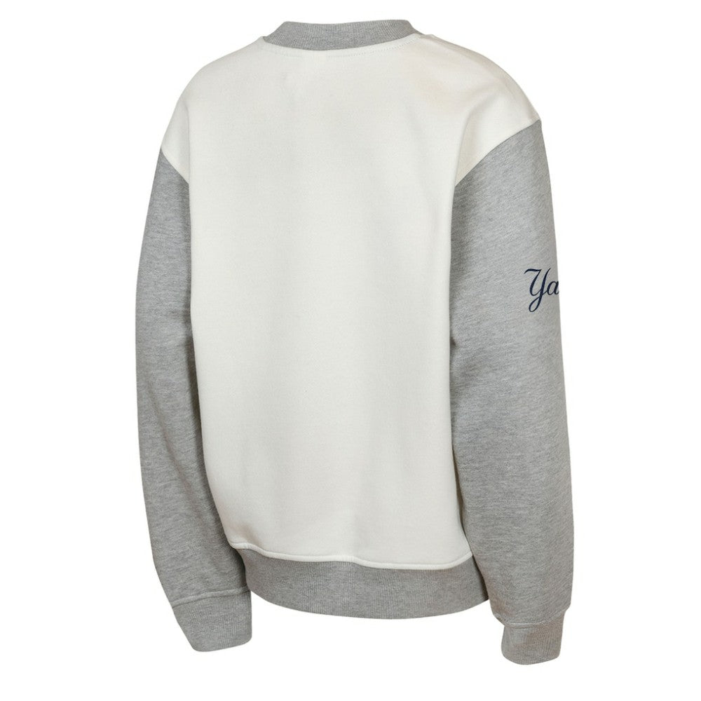 New York Yankees Outerstuff Youth Big League Power Hit Fleece Sweatshirt - Cream/Gray - MLB Discount