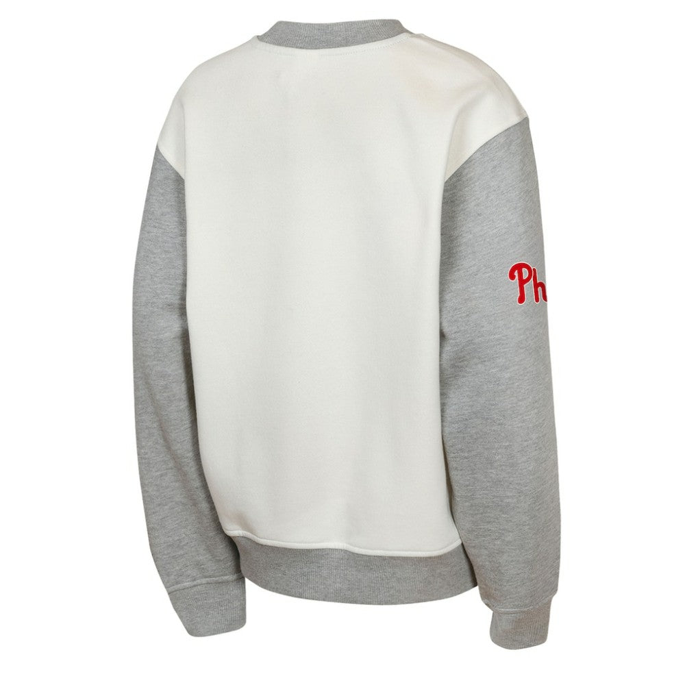Philadelphia Phillies Outerstuff Youth Big League Power Hit Fleece Sweatshirt - Cream/Gray - MLB Sale