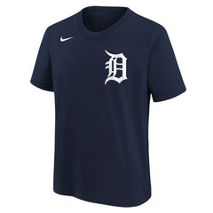 Detroit Tigers Nike Youth Wordmark T-Shirt - Athletic Navy - Nike on Sale