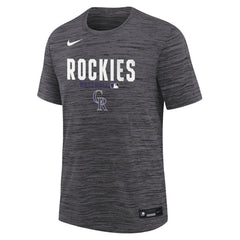 Colorado Rockies Nike Youth Authentic Collection Velocity Dri-FIT T-Shirt - Black - Nike Discount