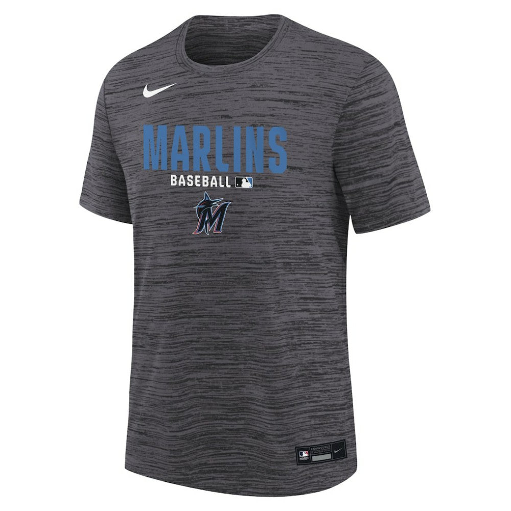 Miami Marlins Nike Youth Authentic Collection Velocity Dri-FIT T-Shirt - Black - Nike Lifestyle