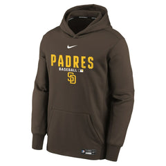 San Diego Padres Nike Youth Authentic Collection Therma-FIT Hoodie - Brown - Nike Sale
