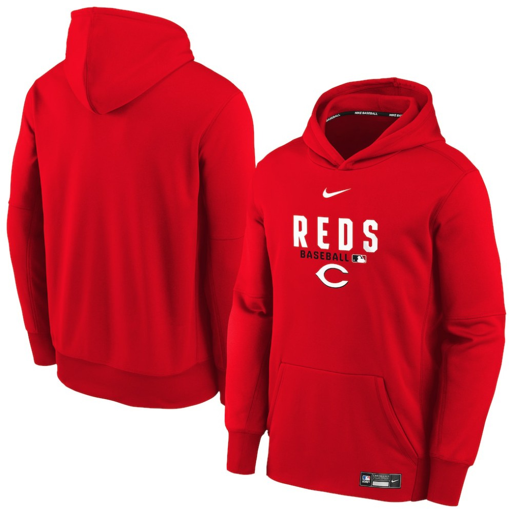 Cincinnati Reds Nike Youth Authentic Collection Therma-FIT Hoodie - Red - Nike Online