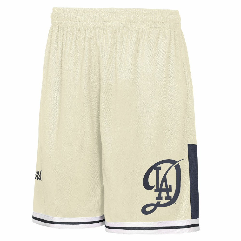 Los Angeles Dodgers Outerstuff Youth City Crew Fashion Shorts - Cream - MLB Lifestyle
