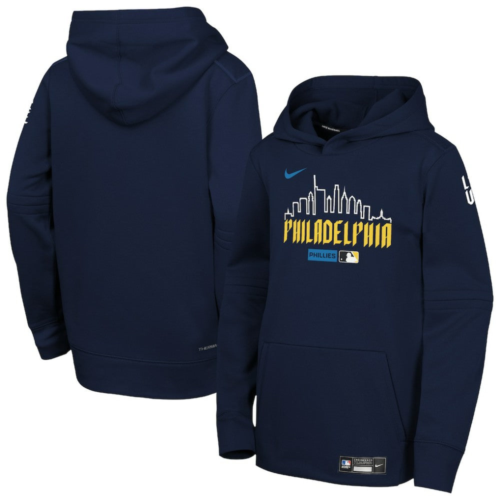 Philadelphia Phillies Nike Youth Authentic Collection City Connect Therma-FIT Hoodie - Navy - Nike on Sale