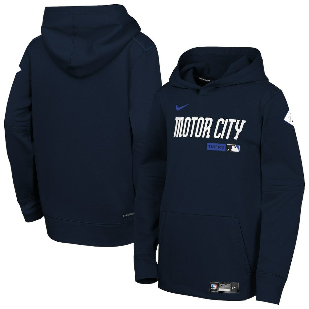 Detroit Tigers Nike Youth Authentic Collection City Connect Therma-FIT Hoodie - Navy - Nike Lifestyle