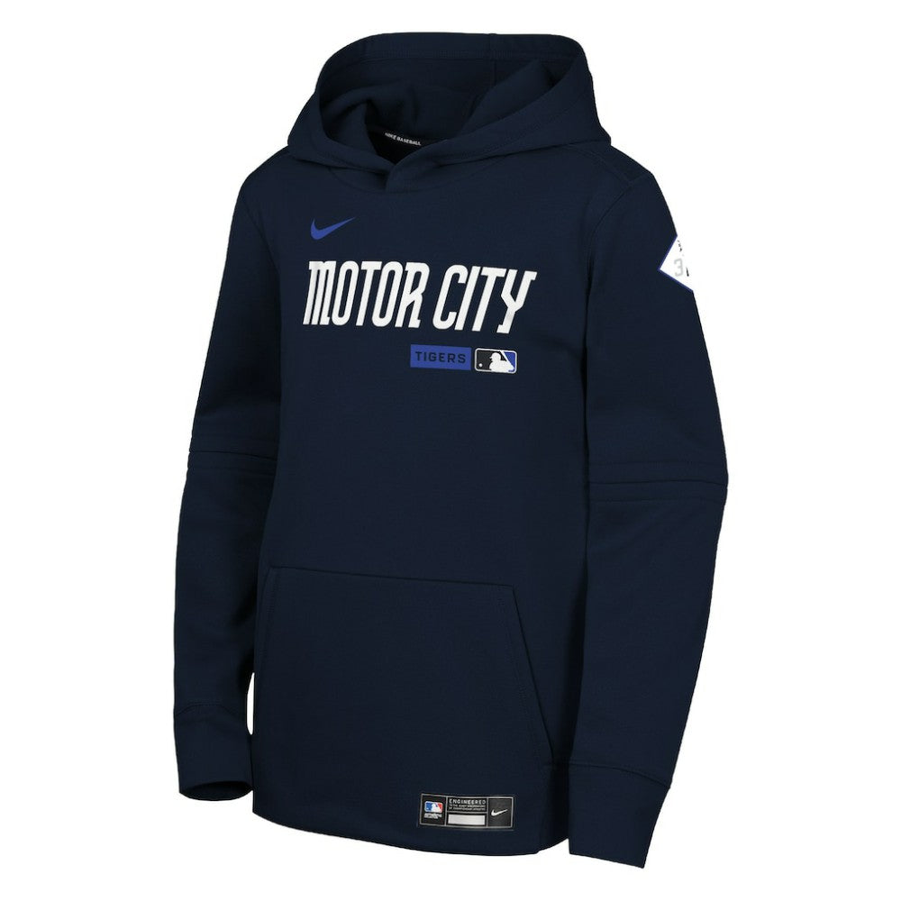 Detroit Tigers Nike Youth Authentic Collection City Connect Therma-FIT Hoodie - Navy - Nike Lifestyle