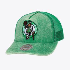Boston Celtics Gameday Snow Wash Adjustable Trucker Hat Kelly Green | Mitchell & Ness for sale