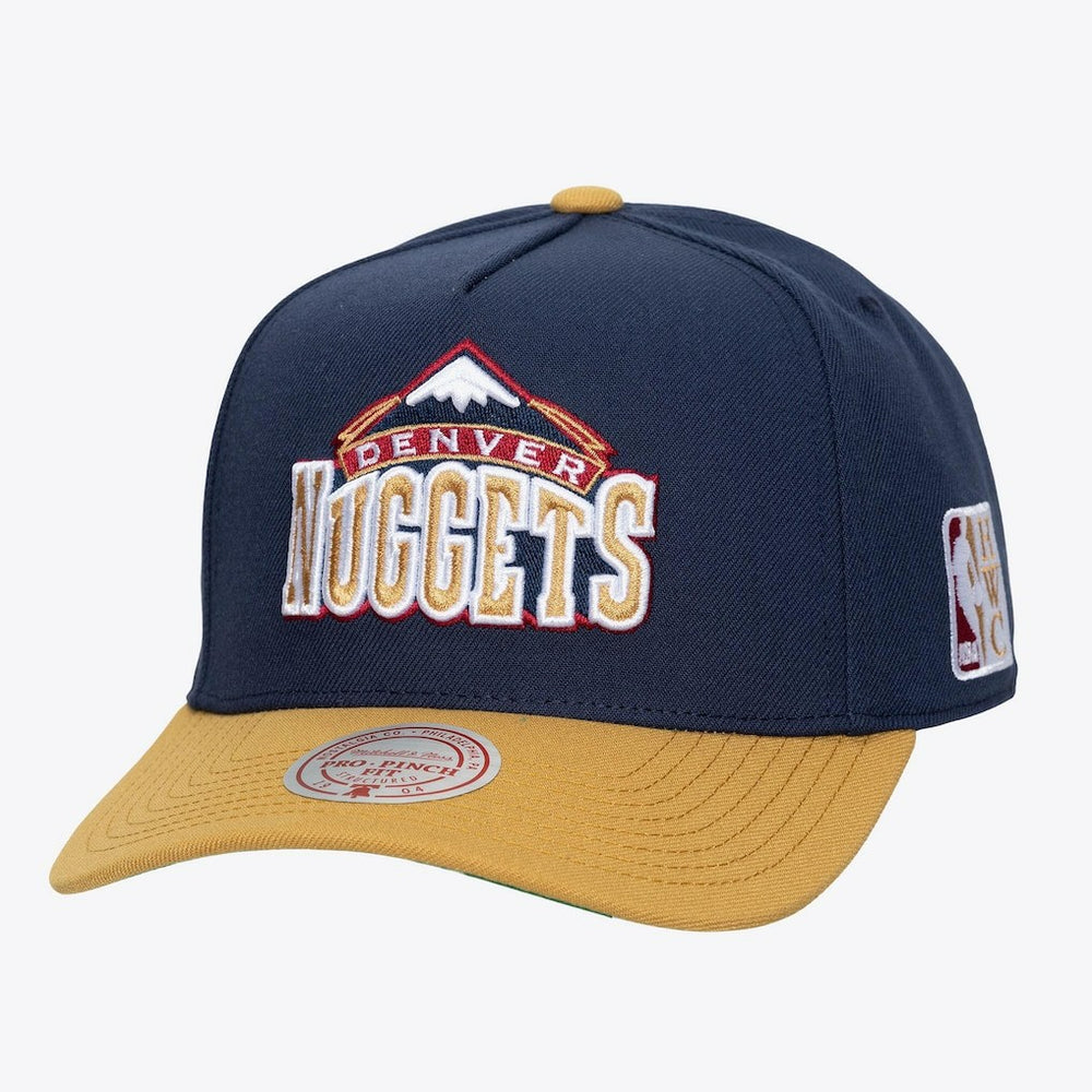 Denver Nuggets Legendary Home Pro Pinch Snapback Hat Navy | Mitchell & Ness online