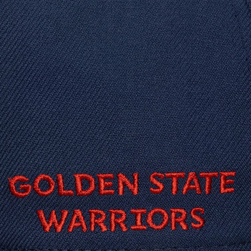Golden State Warriors Legendary Home Pro Pinch Snapback Hat for sale Navy | Mitchell & Ness outlet