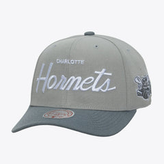 Charlotte Hornets Thunderstorm Head Coach Pro Crown Snapback Hat Gray | Mitchell & Ness for sale