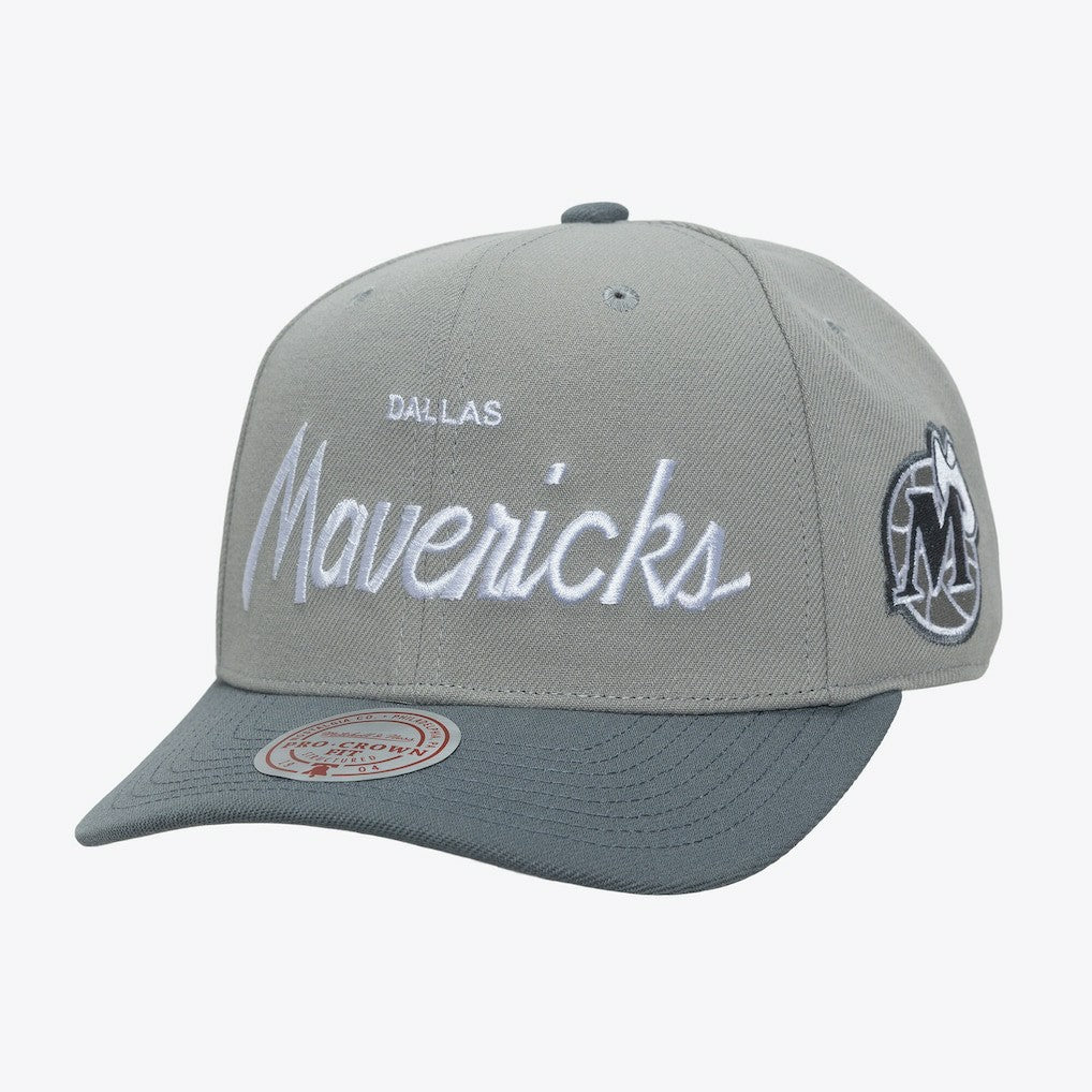 Dallas Mavericks Thunderstorm Head Coach Pro Crown Snapback Hat for sale Gray | Mitchell & Ness discount