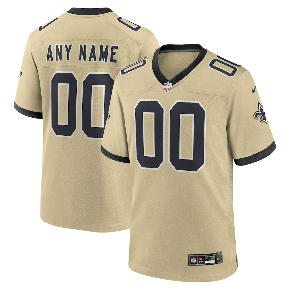 Nike New Orleans Saints Gameday Golds Alternate Custom Game Jersey Gold