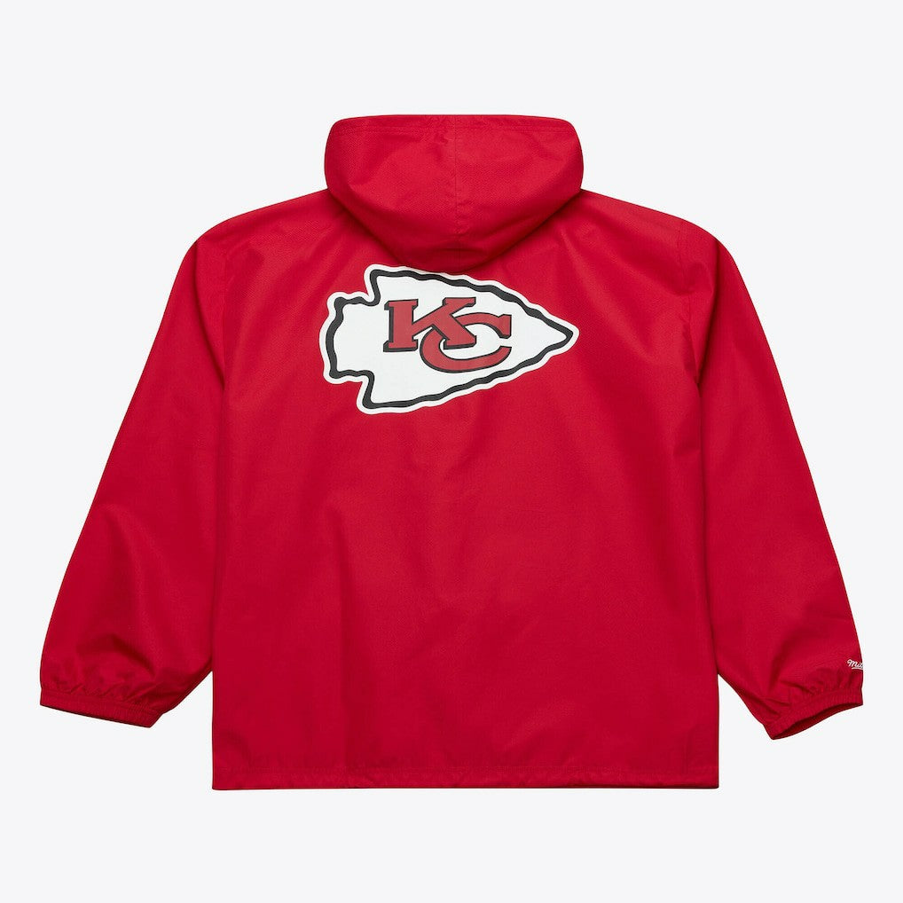 Mitchell & Ness Kansas City Chiefs Coaches Full-Snap Hooded Windbreaker Jacket Red