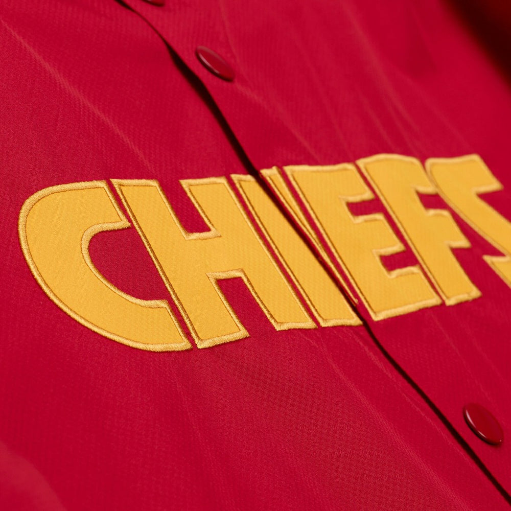 Mitchell & Ness Kansas City Chiefs Coaches Full-Snap Hooded Windbreaker Jacket Red