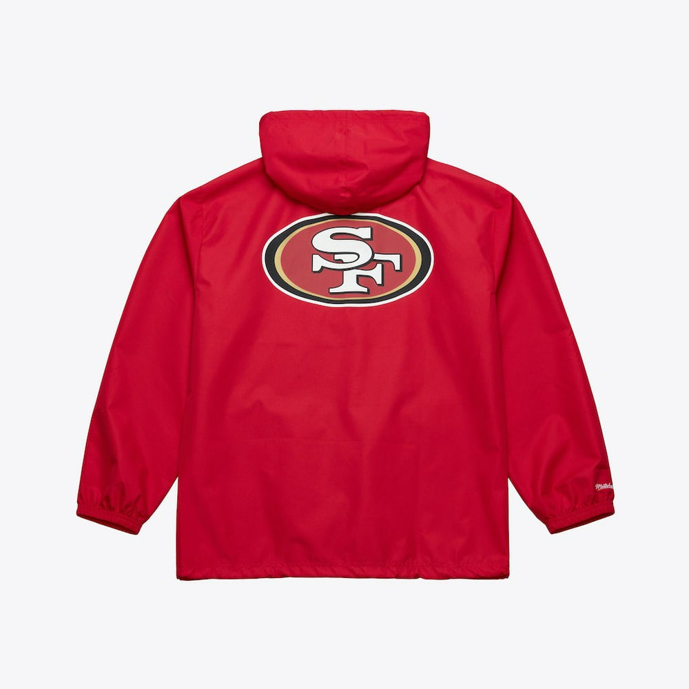 Mitchell & Ness San Francisco 49ers Coaches Full-Snap Hooded Windbreaker Jacket Scarlet