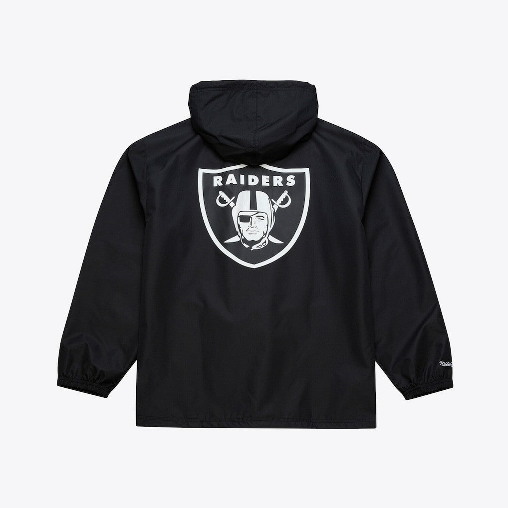 Mitchell & Ness Las Vegas Raiders Coaches Full-Snap Hooded Windbreaker Jacket Black