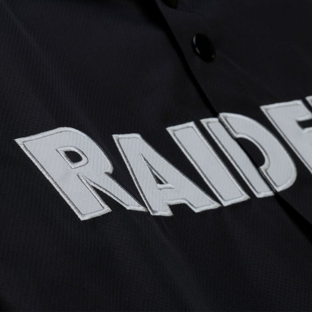 Mitchell & Ness Las Vegas Raiders Coaches Full-Snap Hooded Windbreaker Jacket Black