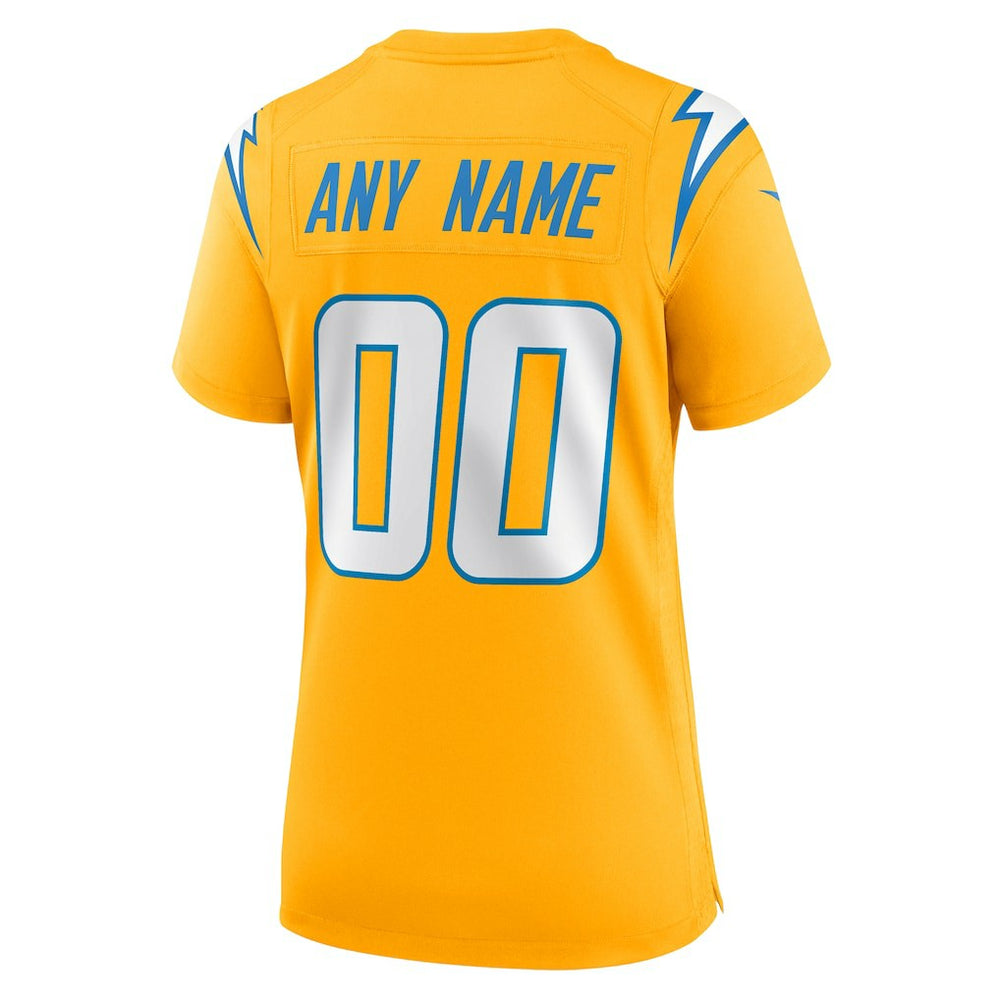 Nike Los Angeles Chargers Women's Alternate Charger Power Game Custom Jersey Gold