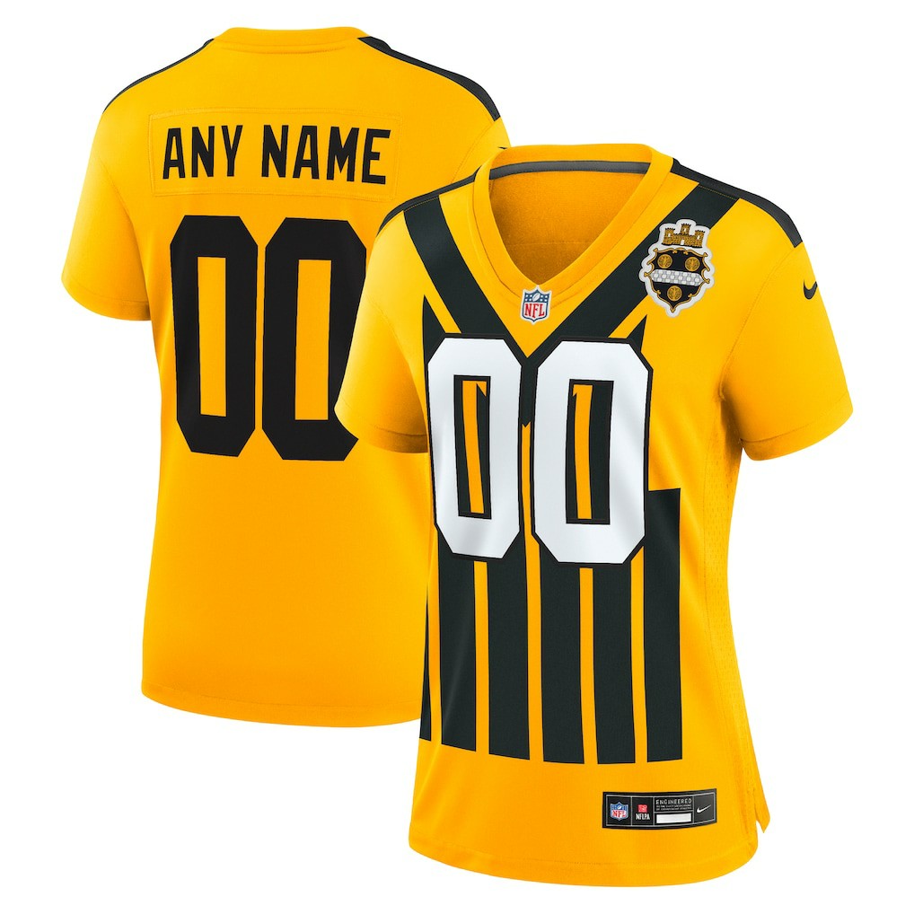 Nike Pittsburgh Steelers Women's Alternate 1933 Throwback Game Custom Jersey Gold