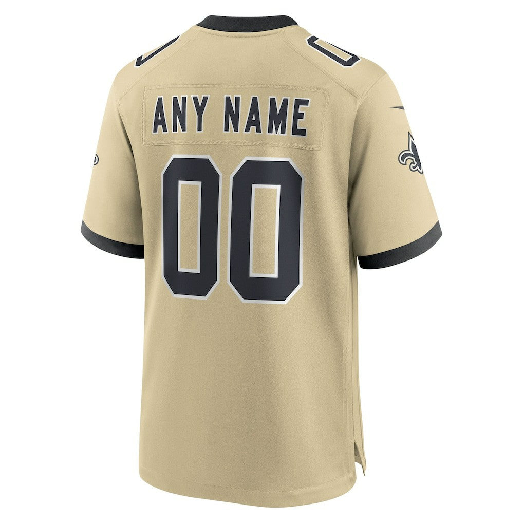 Nike New Orleans Saints Youth Gameday Golds Alternate Custom Game Jersey Gold