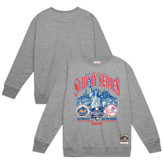 New York Yankees vs. New York Mets Mitchell & Ness 2000 World Series Pullover Sweatshirt - Heather Gray - Mitchell & Ness on Sale