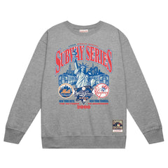 New York Yankees vs. New York Mets Mitchell & Ness 2000 World Series Pullover Sweatshirt - Heather Gray - Mitchell & Ness on Sale