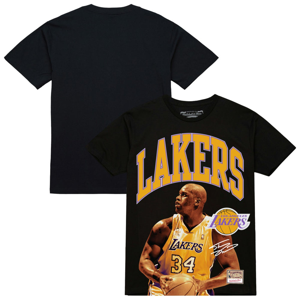 Shaquille O'Neal Los Angeles Lakers Hardwood Classics Player Arch T-Shirt Black | Mitchell & Ness Lifestyle