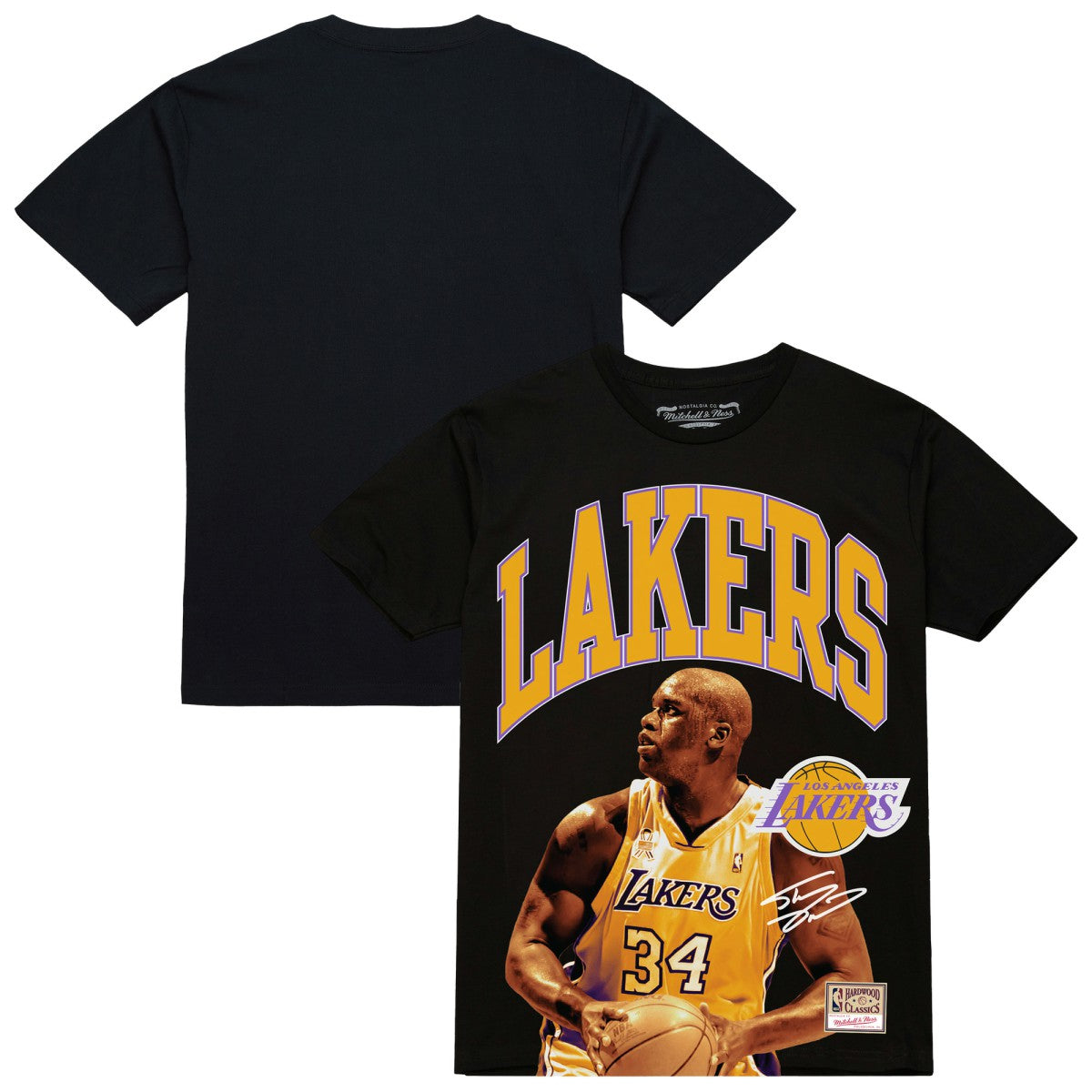 Shaquille O'Neal Los Angeles Lakers Hardwood Classics Player Arch T-Shirt Black | Mitchell & Ness Lifestyle
