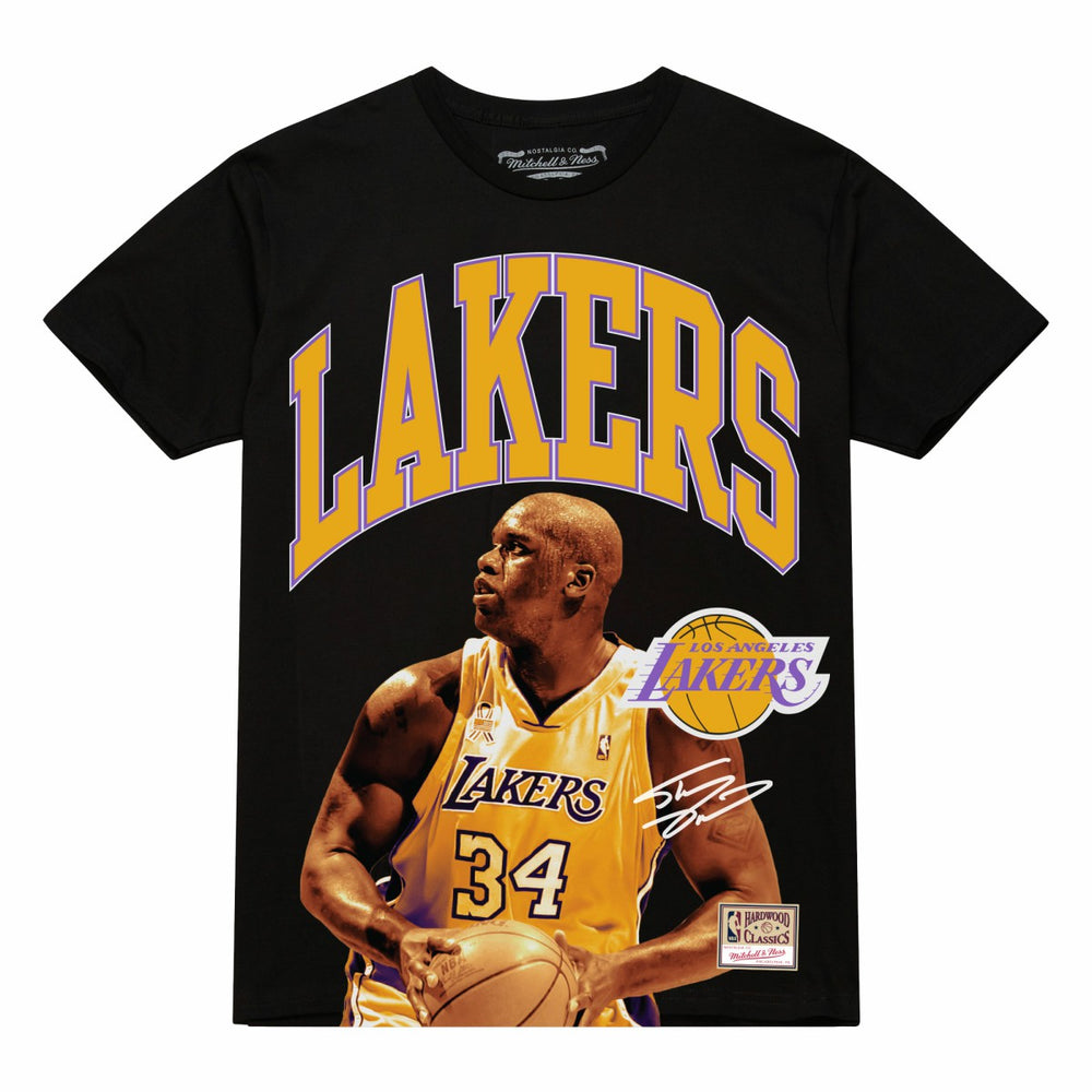 Shaquille O'Neal Los Angeles Lakers Hardwood Classics Player Arch T-Shirt Black | Mitchell & Ness Lifestyle