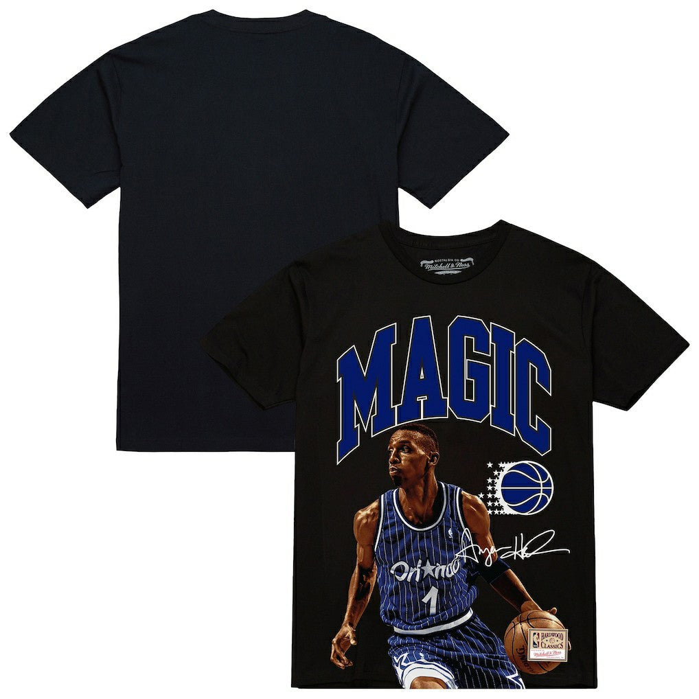 Penny Hardaway Orlando Magic Hardwood Classics Player Arch T-Shirt Black | Mitchell & Ness