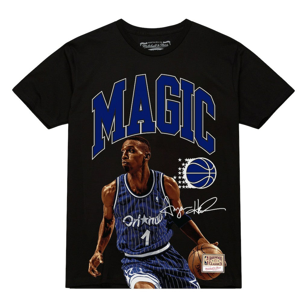 Penny Hardaway Orlando Magic Hardwood Classics Player Arch T-Shirt Black | Mitchell & Ness
