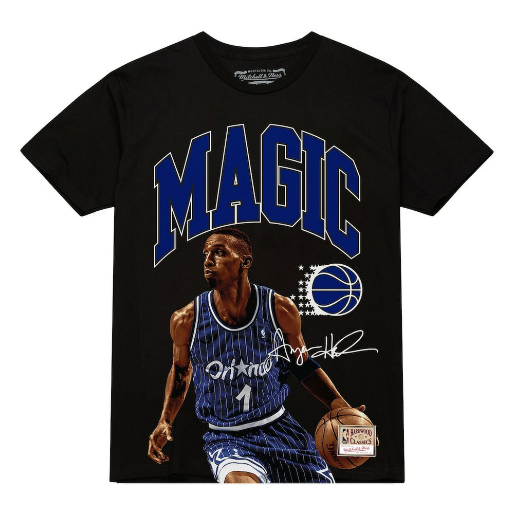 Penny Hardaway Orlando Magic Hardwood Classics Player Arch T-Shirt Black | Mitchell & Ness