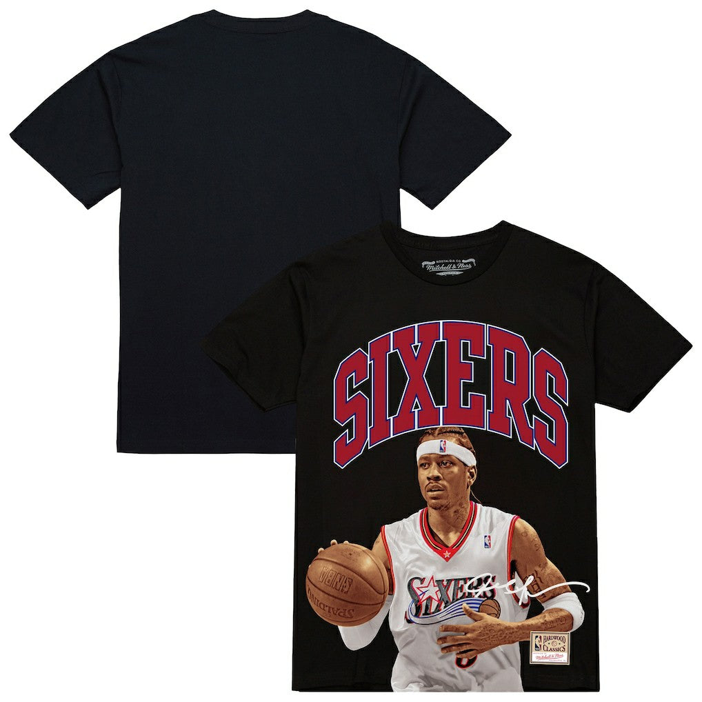 Allen Iverson Philadelphia 76ers Hardwood Classics Player Arch T-Shirt Black | Mitchell & Ness Lifestyle
