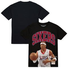 Allen Iverson Philadelphia 76ers Hardwood Classics Player Arch T-Shirt Black | Mitchell & Ness Lifestyle