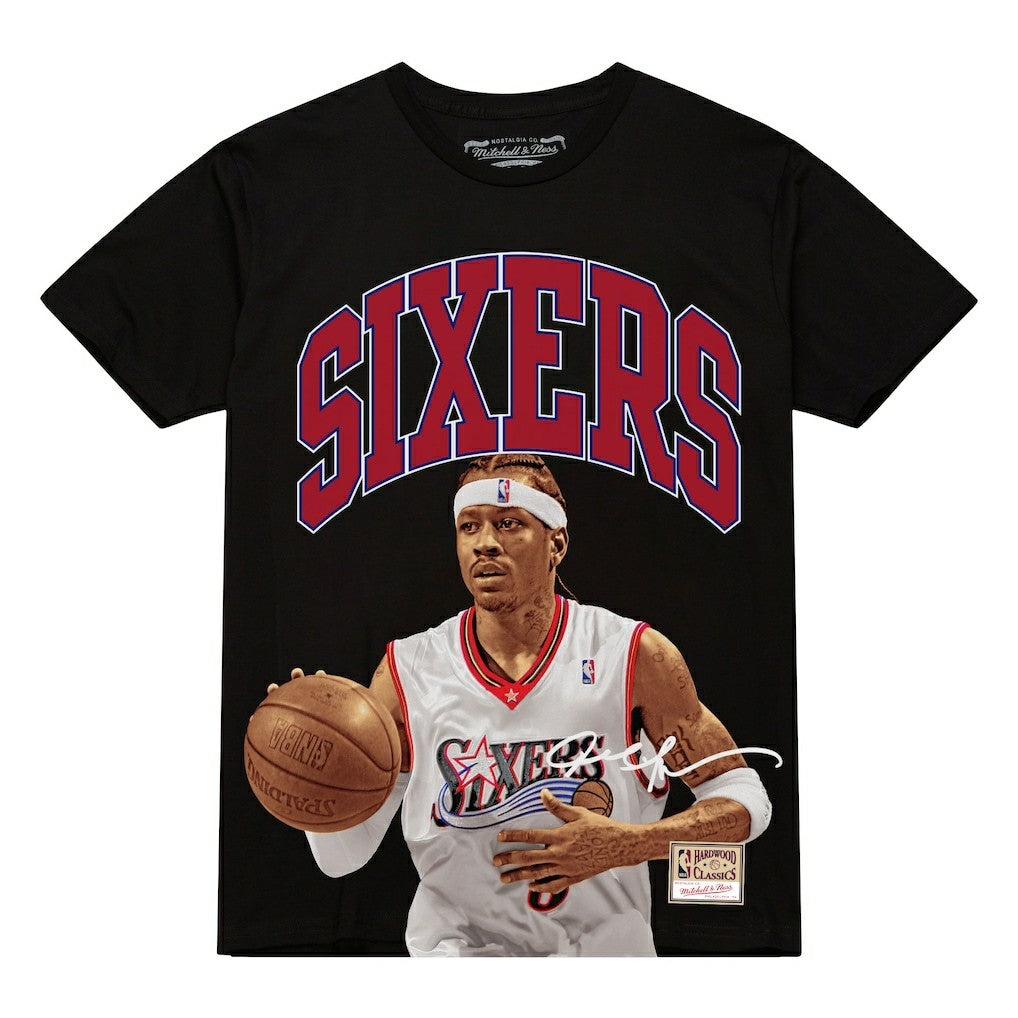 Allen Iverson Philadelphia 76ers Hardwood Classics Player Arch T-Shirt Black | Mitchell & Ness Lifestyle