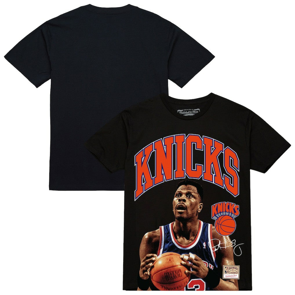 Patrick Ewing New York Knicks Hardwood Classics Player Arch T-Shirt Black | Mitchell & Ness discount