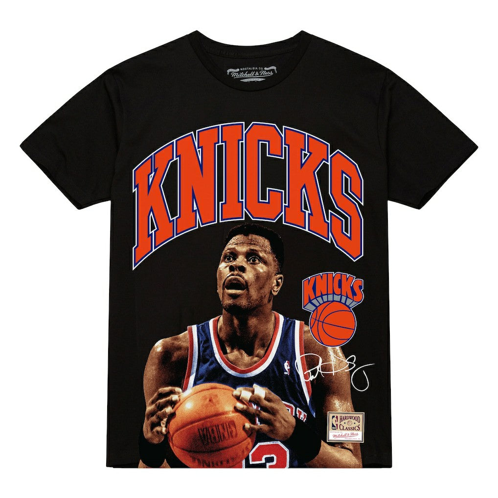 Patrick Ewing New York Knicks Hardwood Classics Player Arch T-Shirt Black | Mitchell & Ness discount