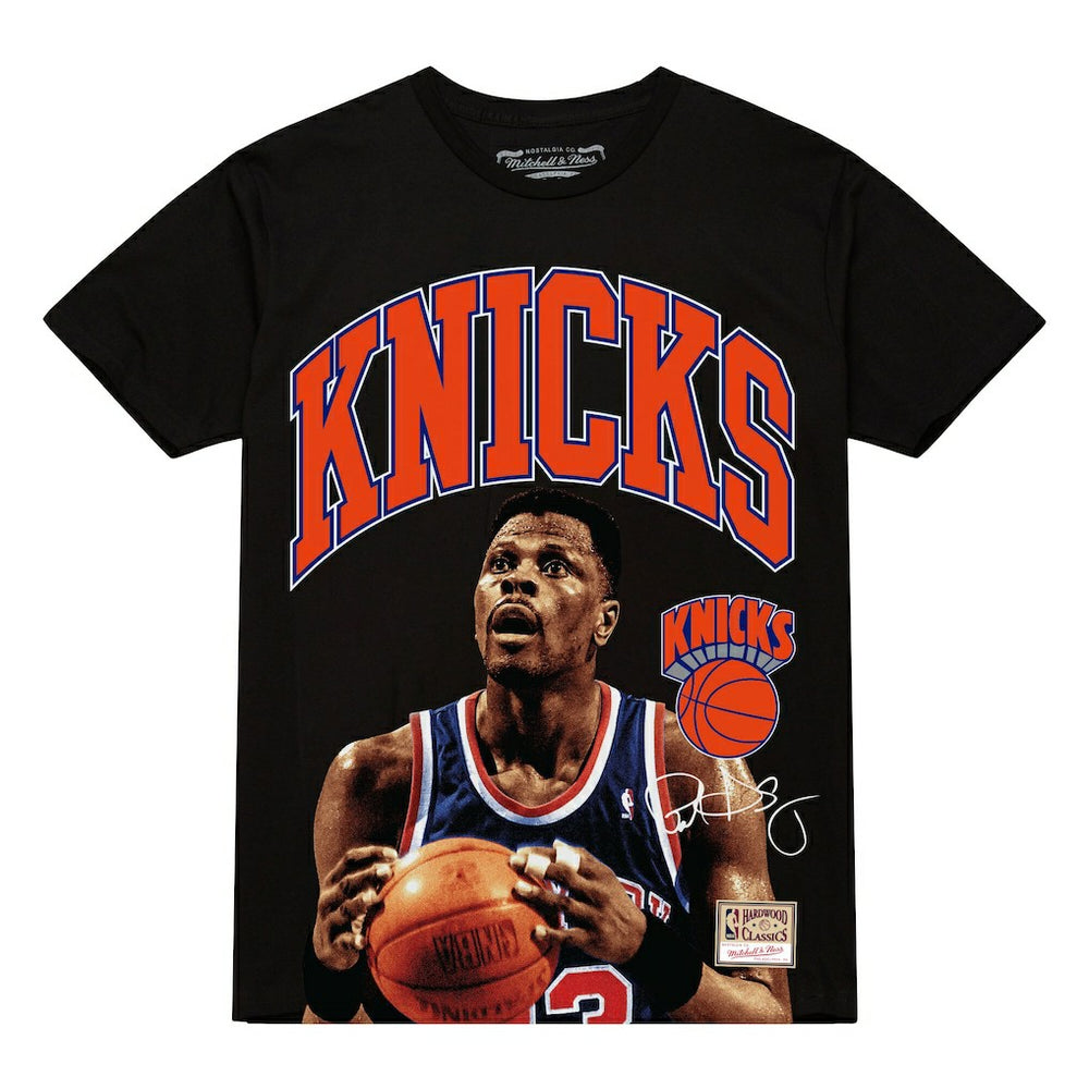 Patrick Ewing New York Knicks Hardwood Classics Player Arch T-Shirt Black | Mitchell & Ness discount