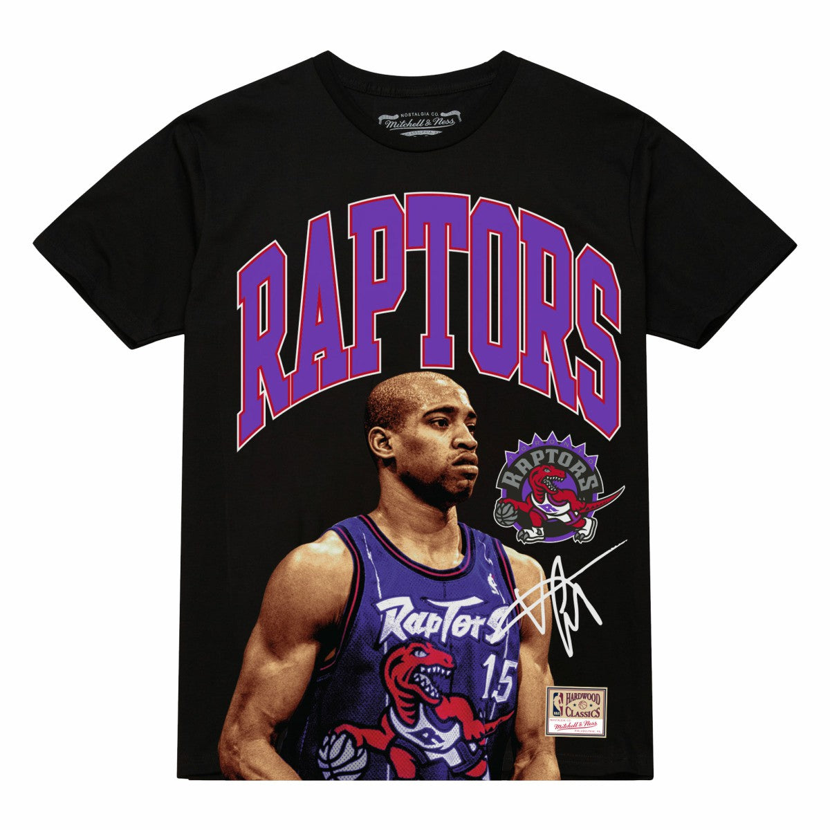 Vince Carter Toronto Raptors Hardwood Classics Player Arch T-Shirt Black | Mitchell & Ness discount