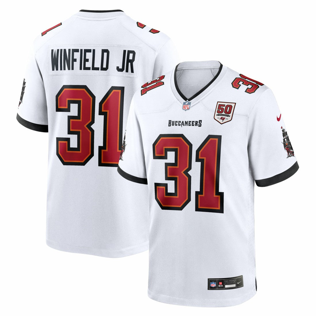Nike Antoine Winfield Jr. Tampa Bay Buccaneers 50th Season Patch Game Jersey White
