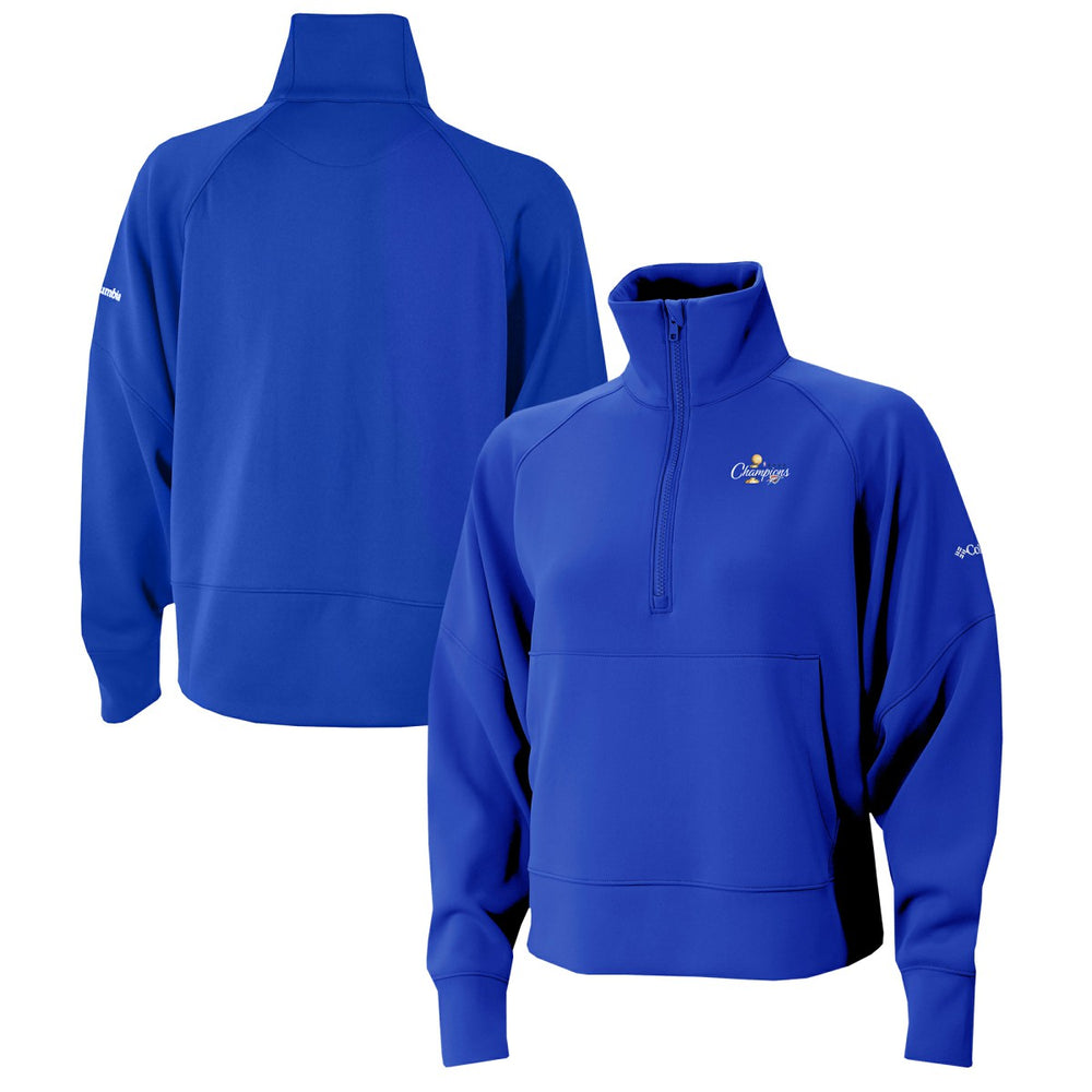 Oklahoma City Thunder Women's 2025 NBA Finals Champions Wickhams Hills Raglan Omni-Wick Half-Zip Pullover Blue | Columbia US