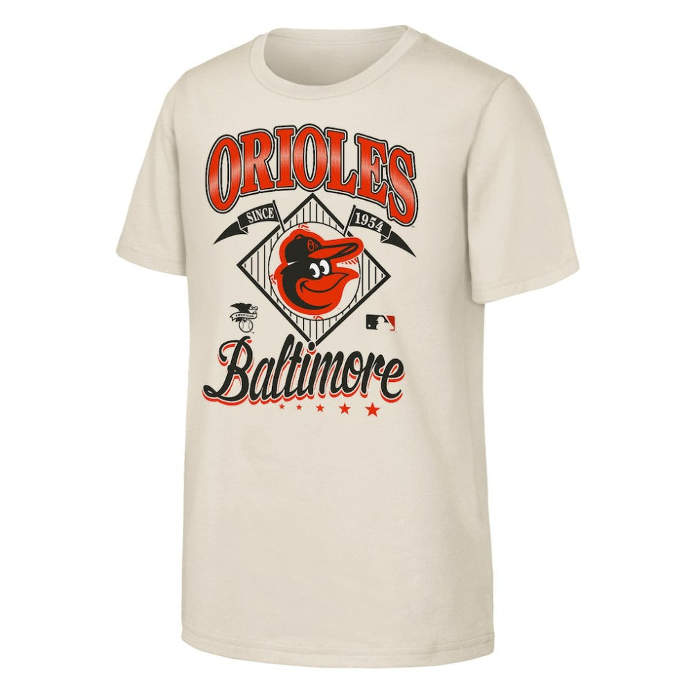 Baltimore Orioles Outerstuff Youth Triple Hit T-Shirt - Natural - MLB Lifestyle