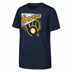 Milwaukee Brewers Outerstuff Youth Prime Plate T-Shirt - Navy - MLB Sale