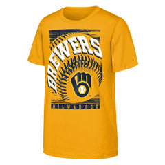 Milwaukee Brewers Outerstuff Youth Speed Pitch T-Shirt - Gold - MLB Discount