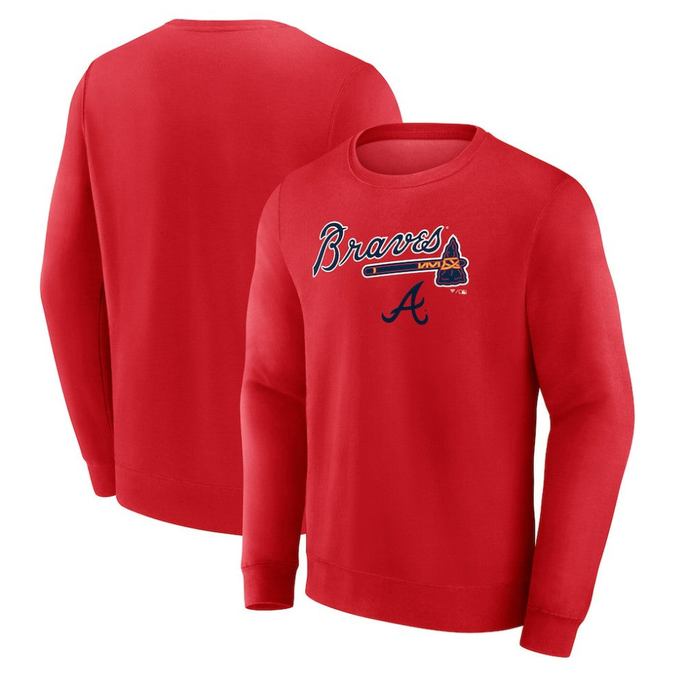 Atlanta Braves Team Lockup Sweatshirt - Red - MLB Discount