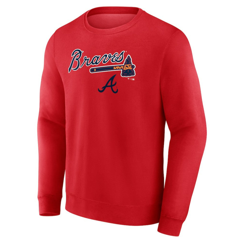 Atlanta Braves Team Lockup Sweatshirt - Red - MLB Discount