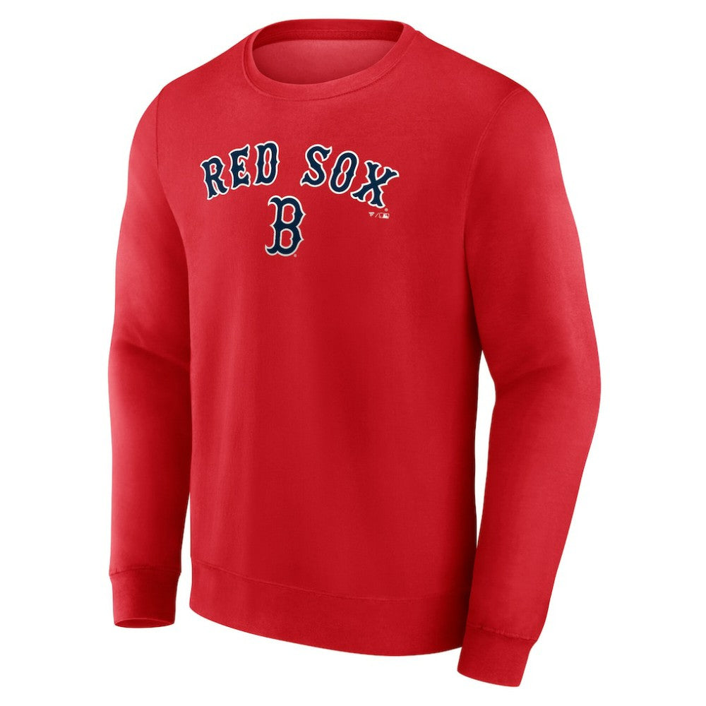 Boston Red Sox Team Lockup Sweatshirt - Red - MLB Lifestyle
